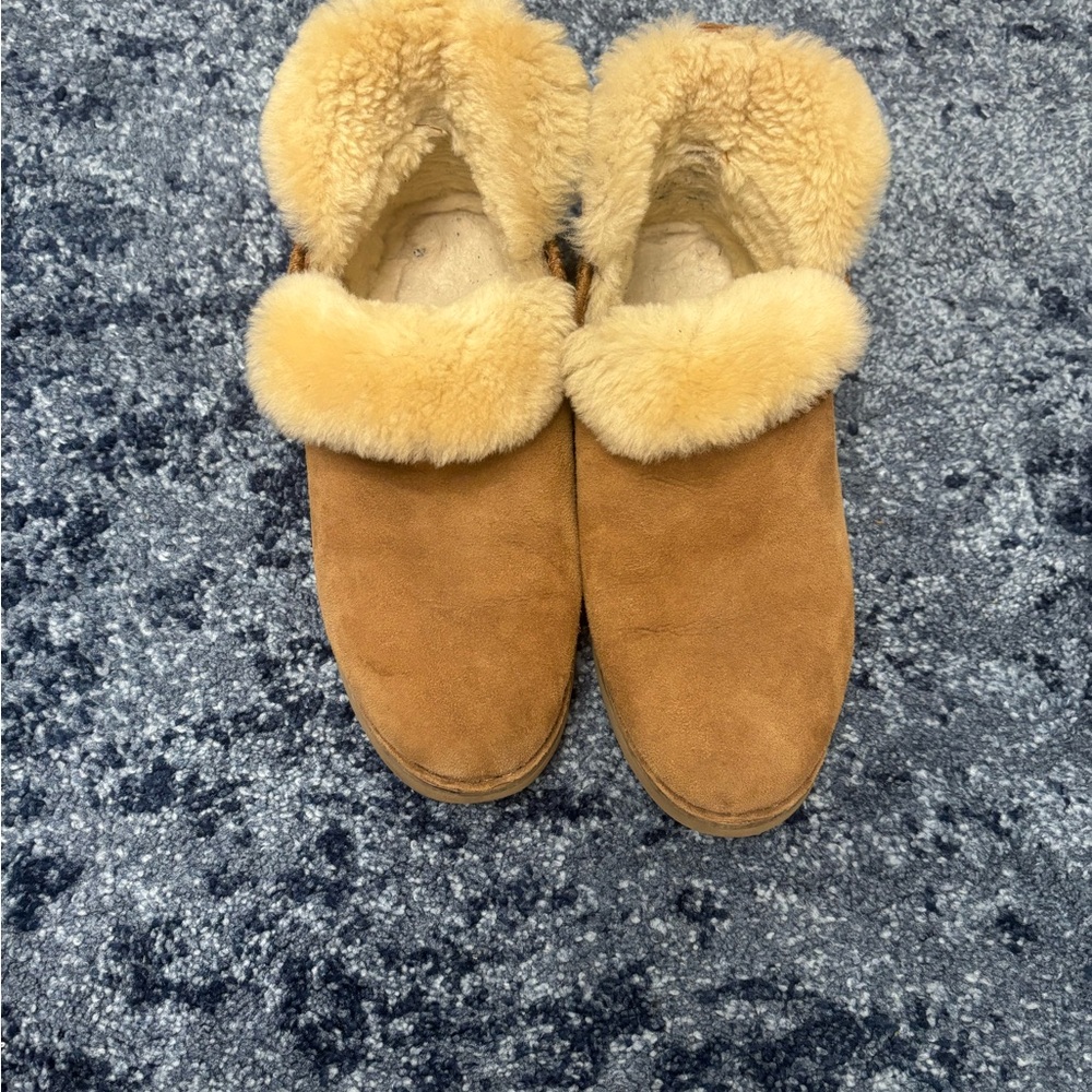 UGG Tan Ankle Booties with Cream Lining